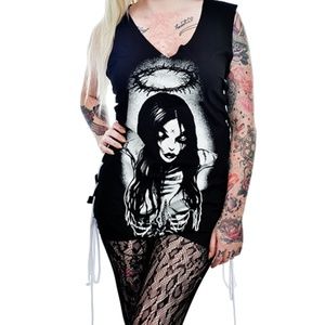 Too Fast Rat Baby Top MARTYR Gothic Zombie Girl w Lace Up Sides